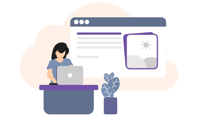Empresaria creando un blog