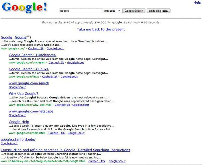 Página SERP de Google